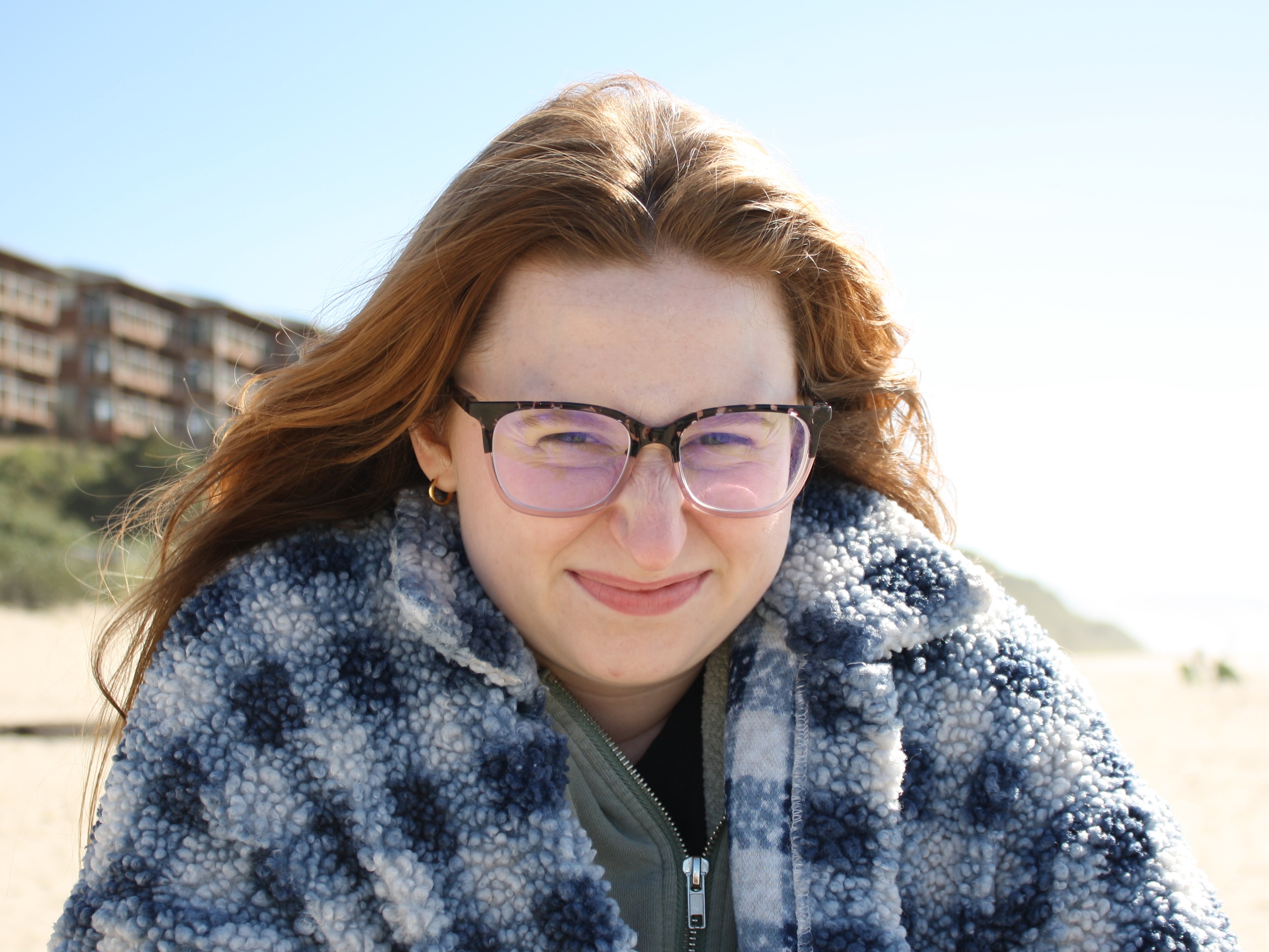 Close-Up of Zelda at Cannon Beach