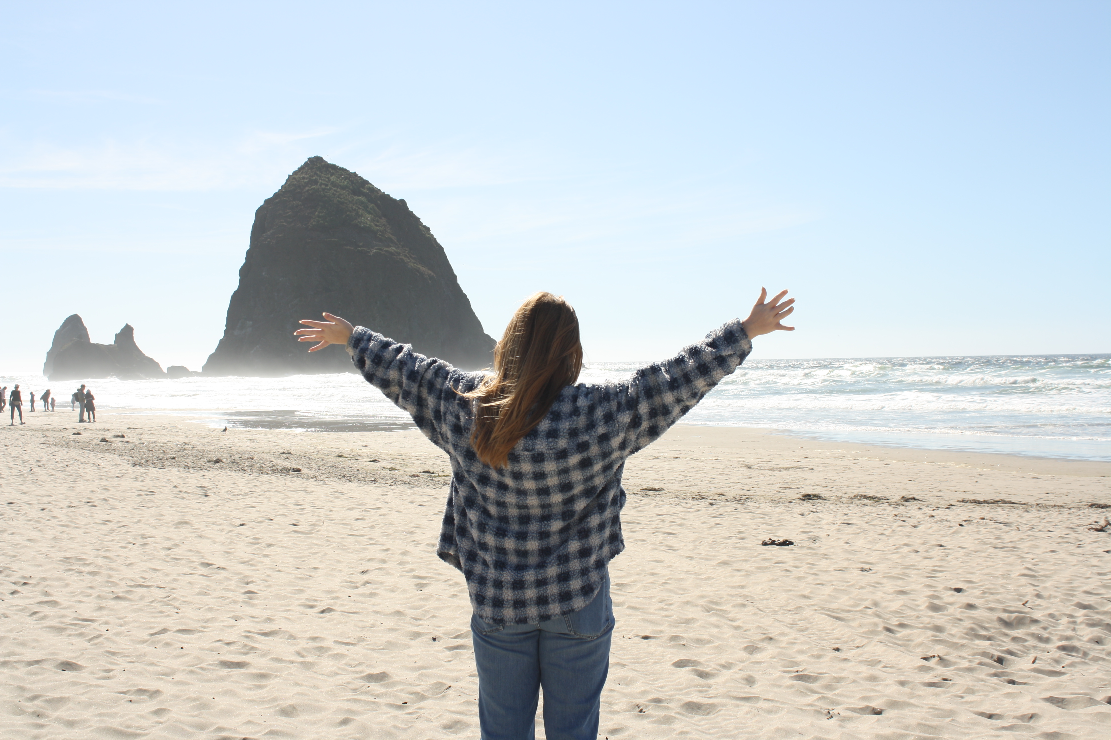 Wide Shot of Zelda at Cannon Beach